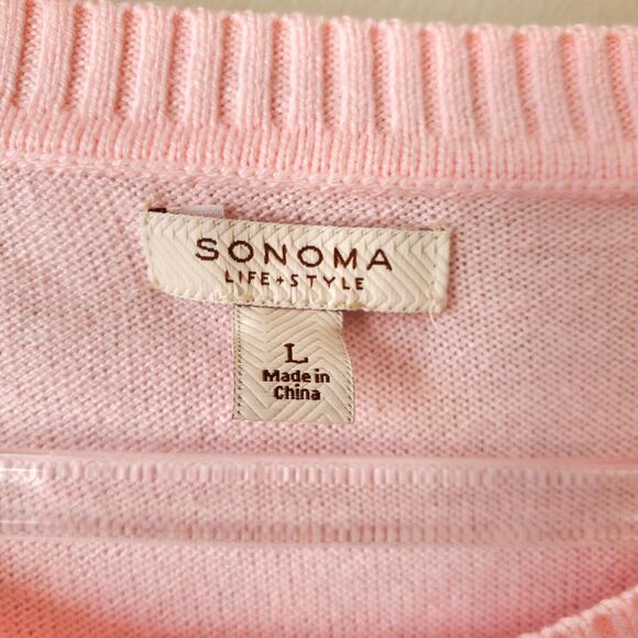 Women Pink Balletcore Sweater L Cottagecore Granny Pastel Babygirl Feminine NEW - Picture 3 of 11